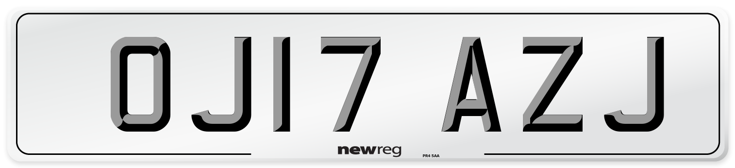 OJ17 AZJ Number Plate from New Reg